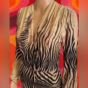 Vintage Jumpsuit Deep V Bell Bottom Flare Disco